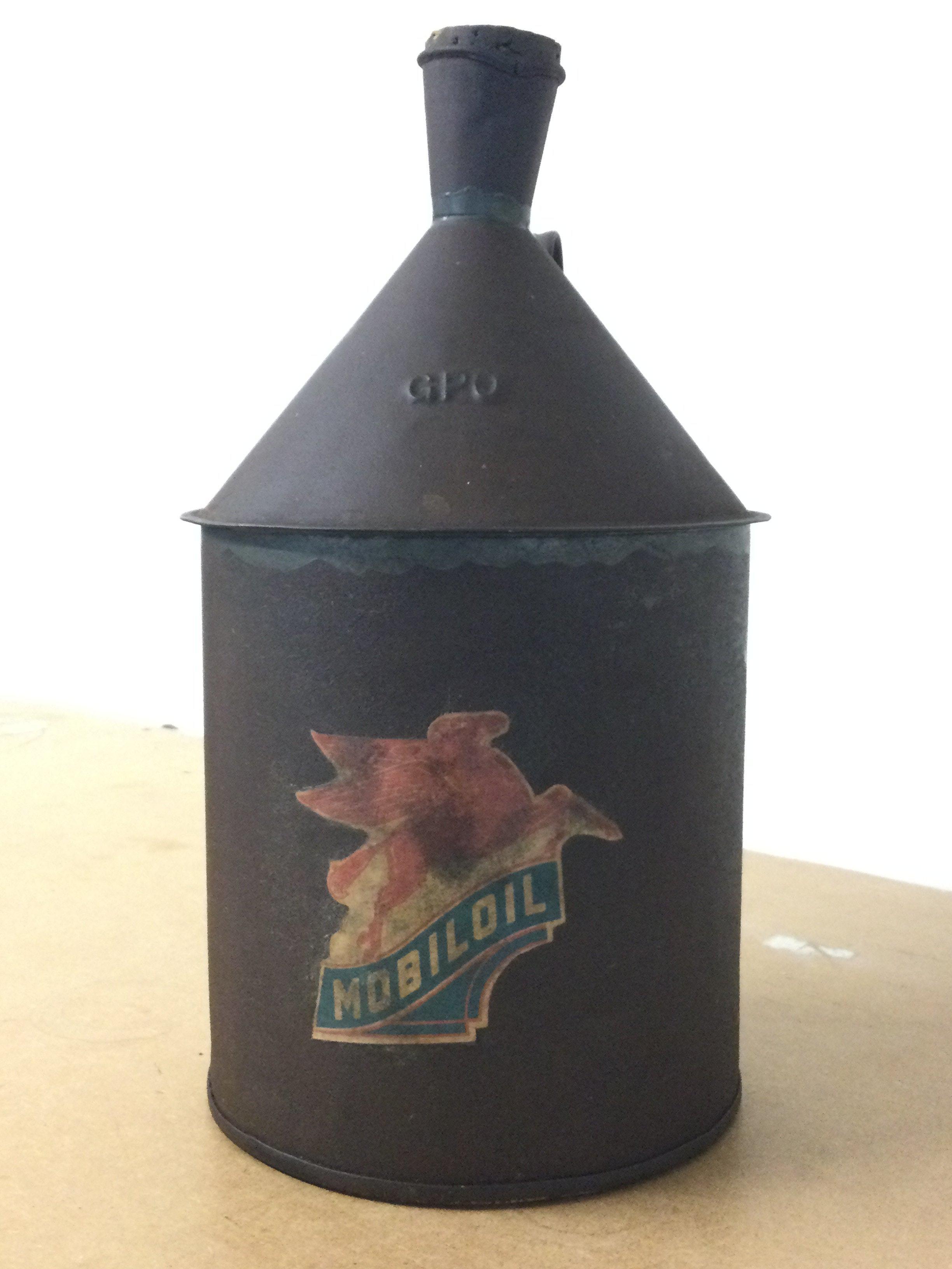 A GPO round oil can , 33cm tall. postage catC