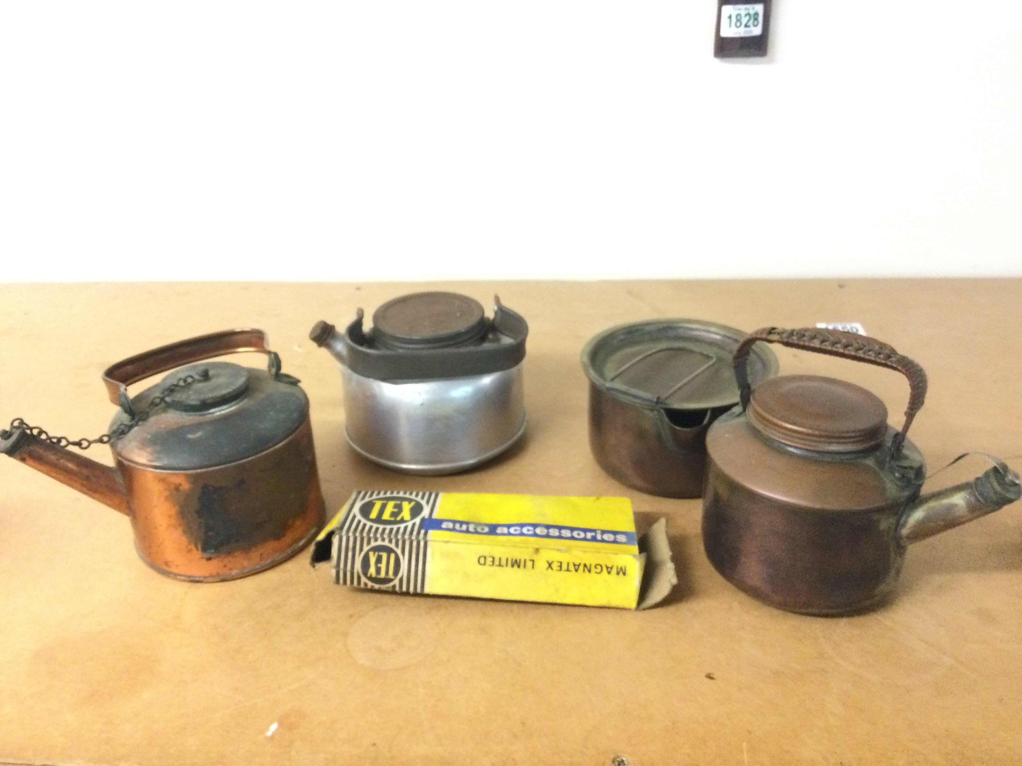 Two vintage small picnic copper kettles etc. postage category b