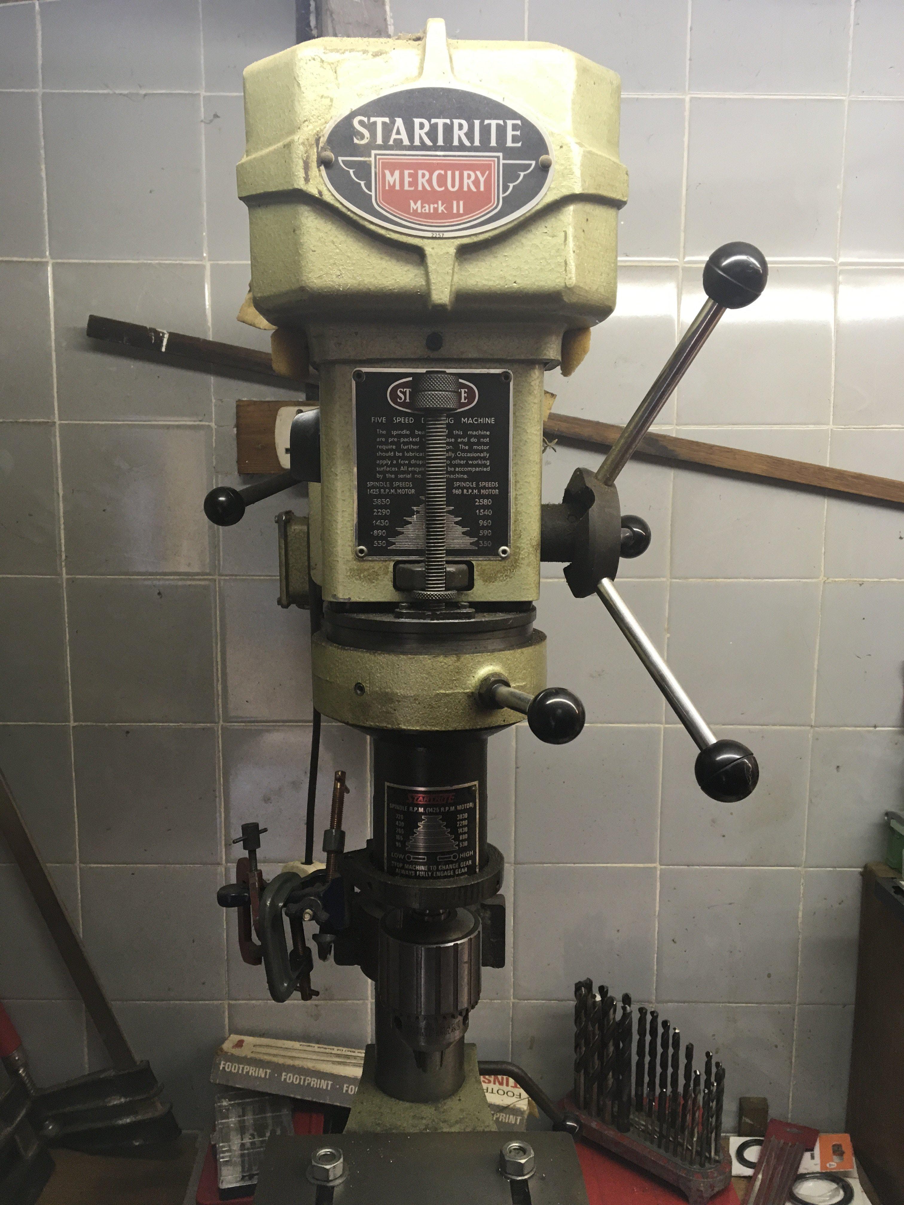 A good condition Startrite Mercury Mk II pillar drill. Seen working. Viewing by appointment sold in situ buyer to collect RM15 South Ockendon.