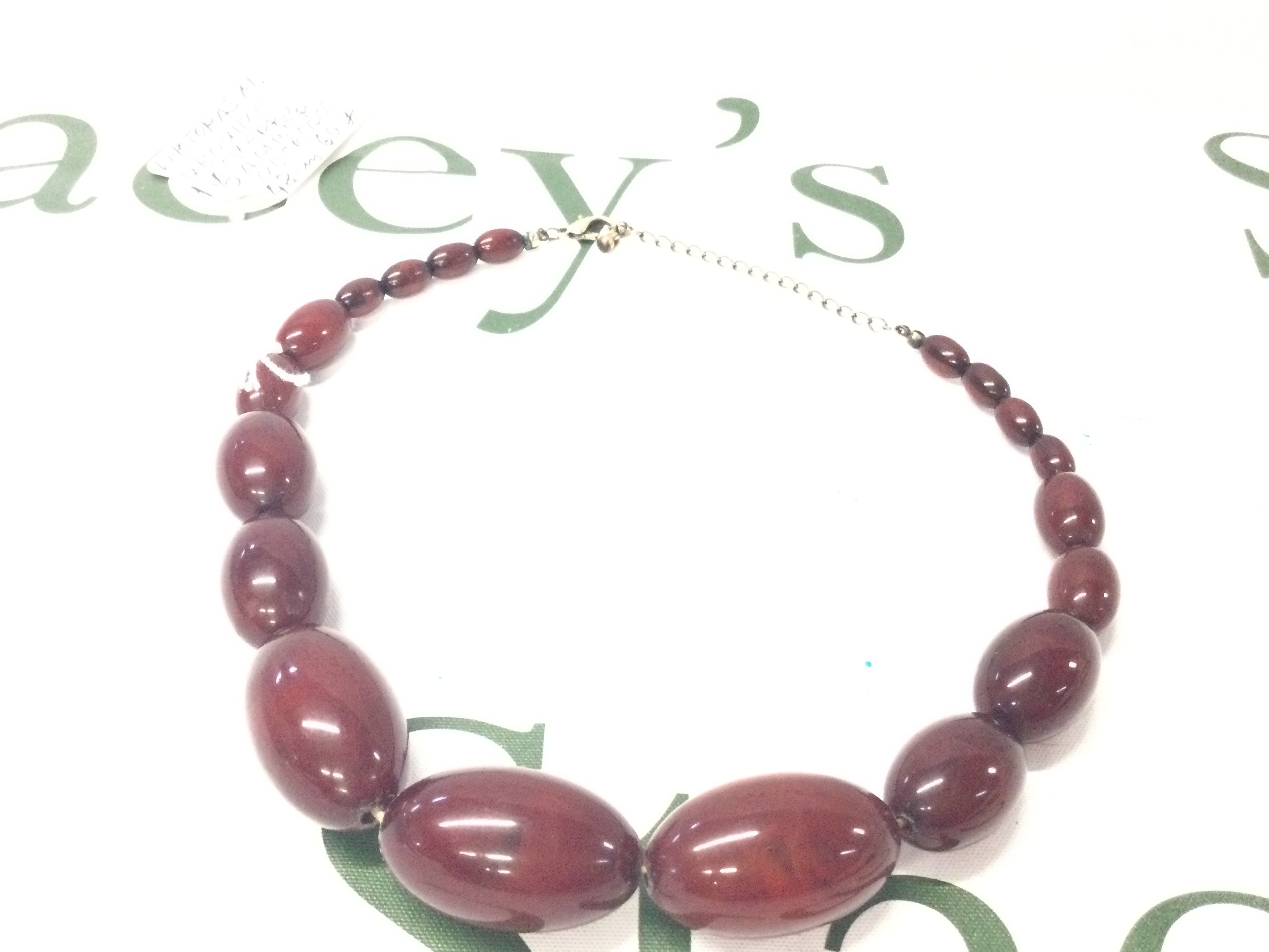 Genuine cherry amber Baltic necklace 48cm 60g