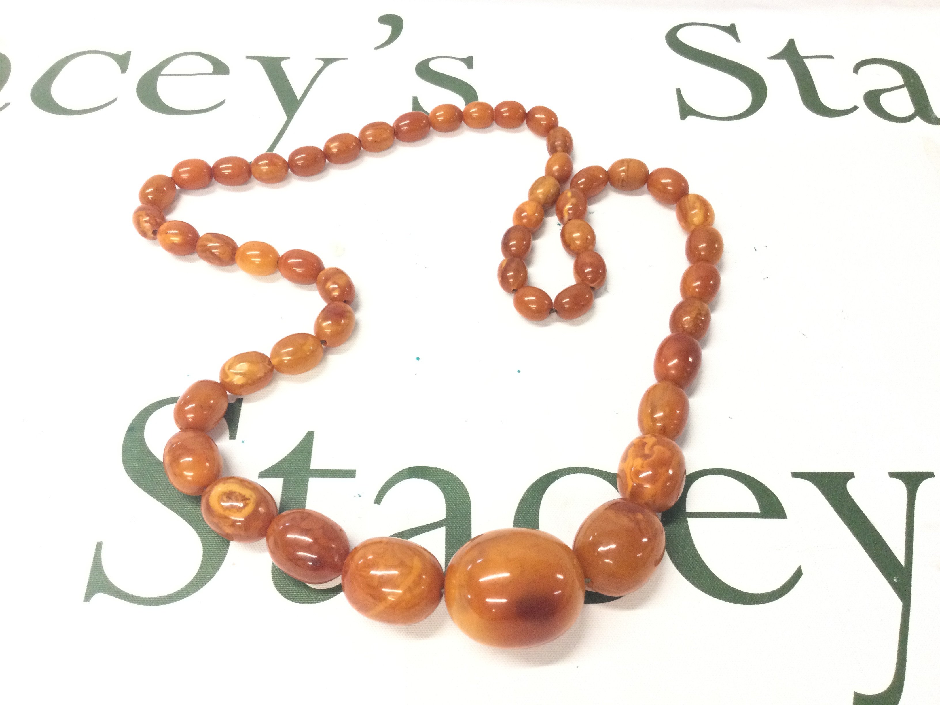 A Heavy Graduated Baltic Amber Necklace, 80cm 95g