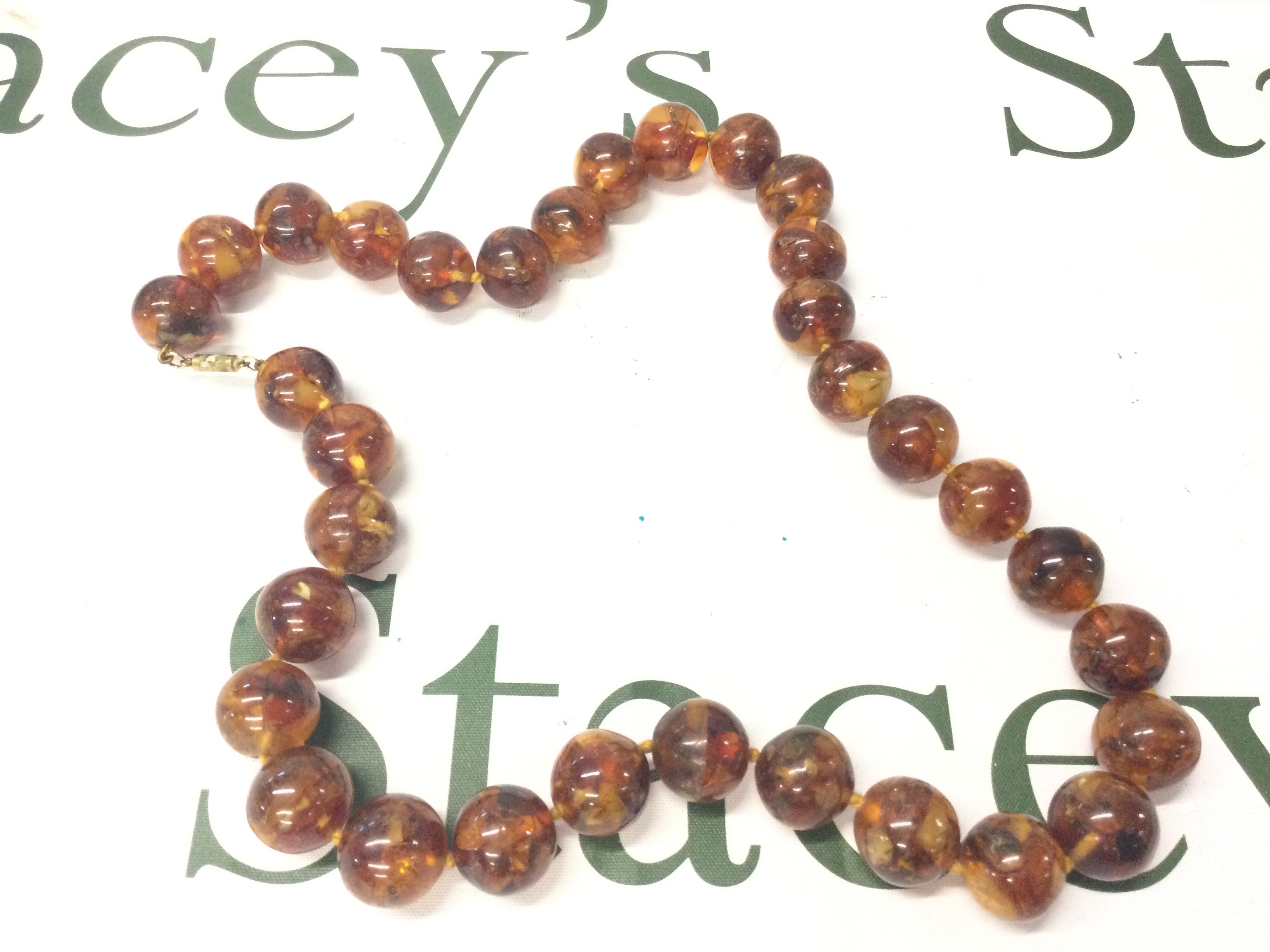 A Heavy Baltic Amber Necklace, 67cm 145g