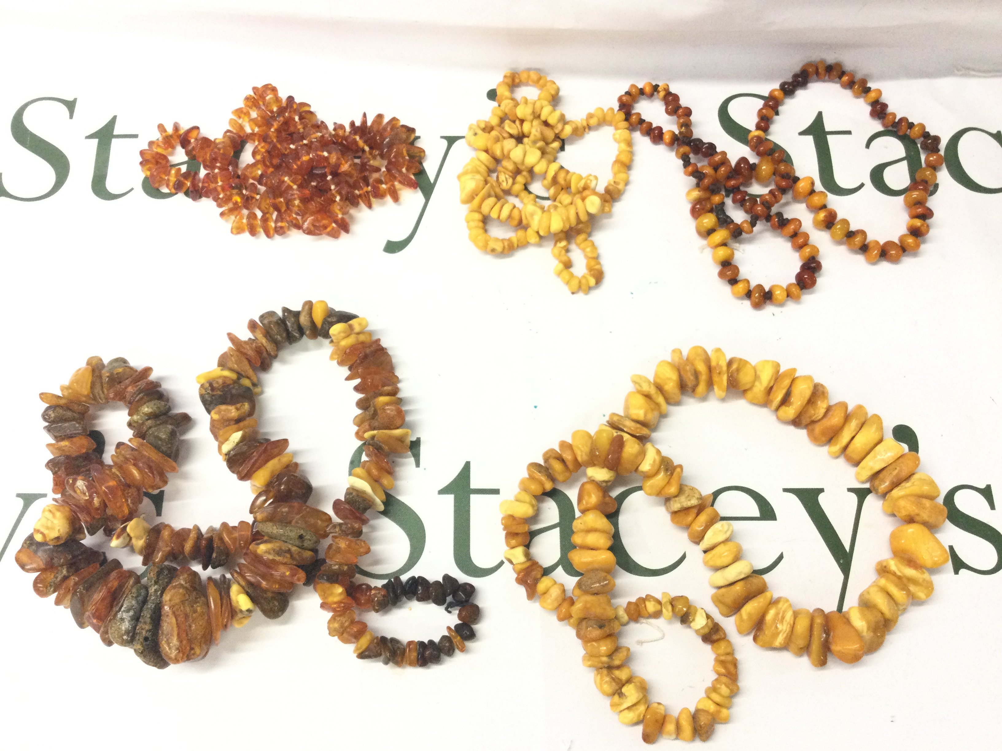 A Large Baltic Amber Necklaces Lot, 410g