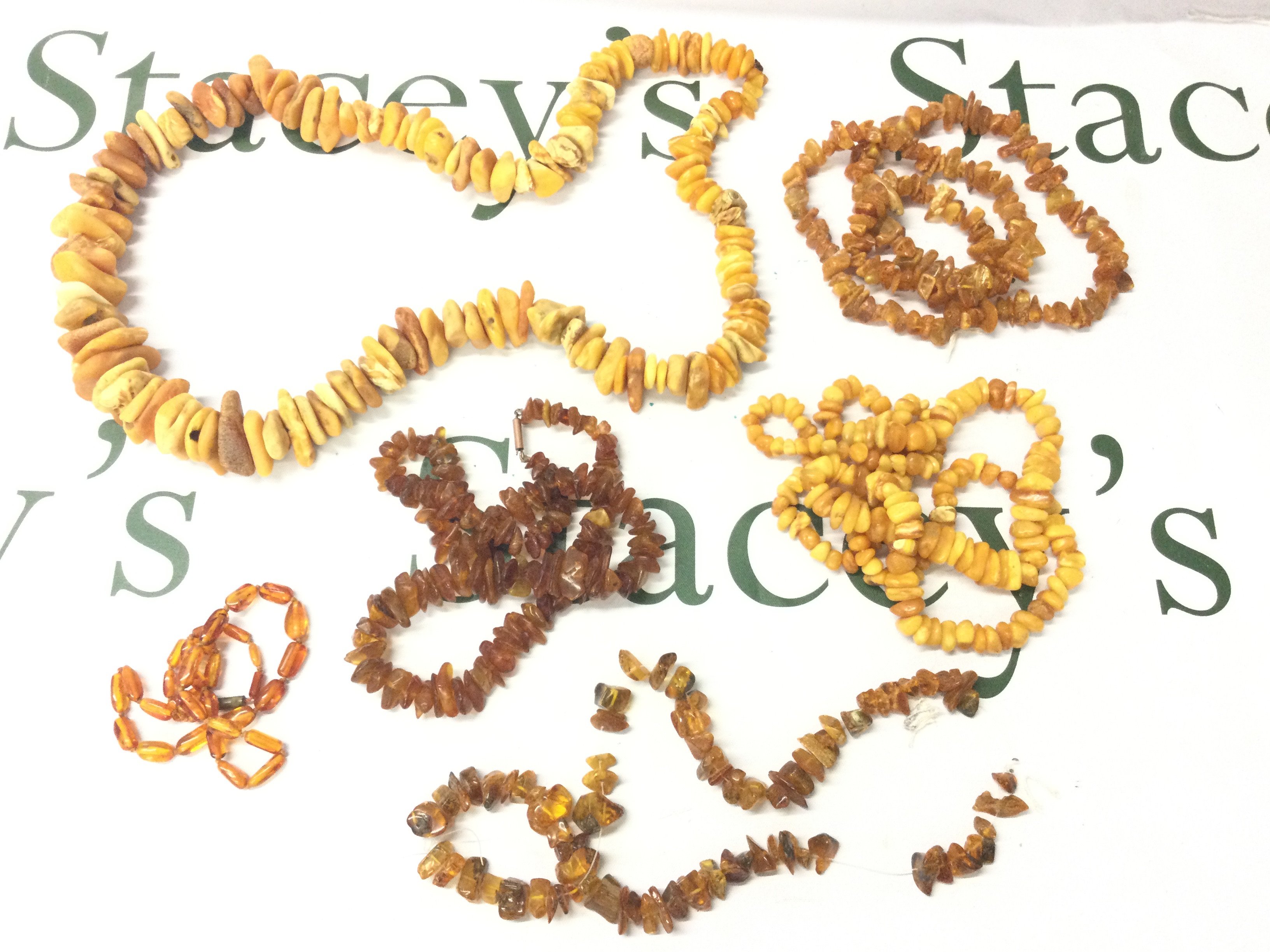 A Large Lot of 6 Baltic Amber Necklaces, 335g