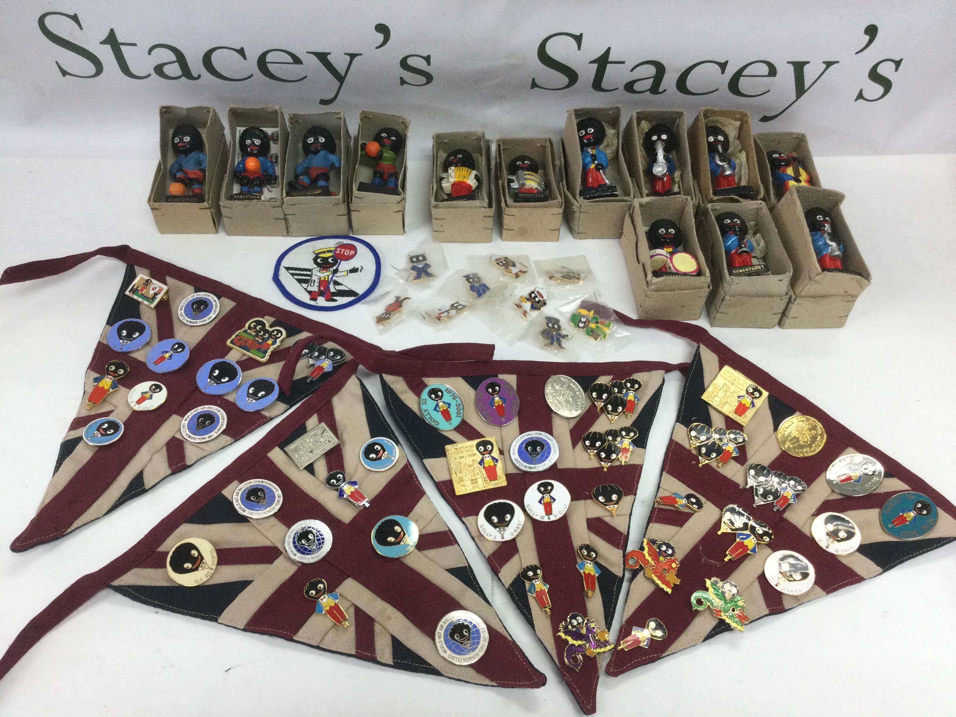 A collection of Robertson's collectable enamel badges, jazz figures and football players. Shipping category B.