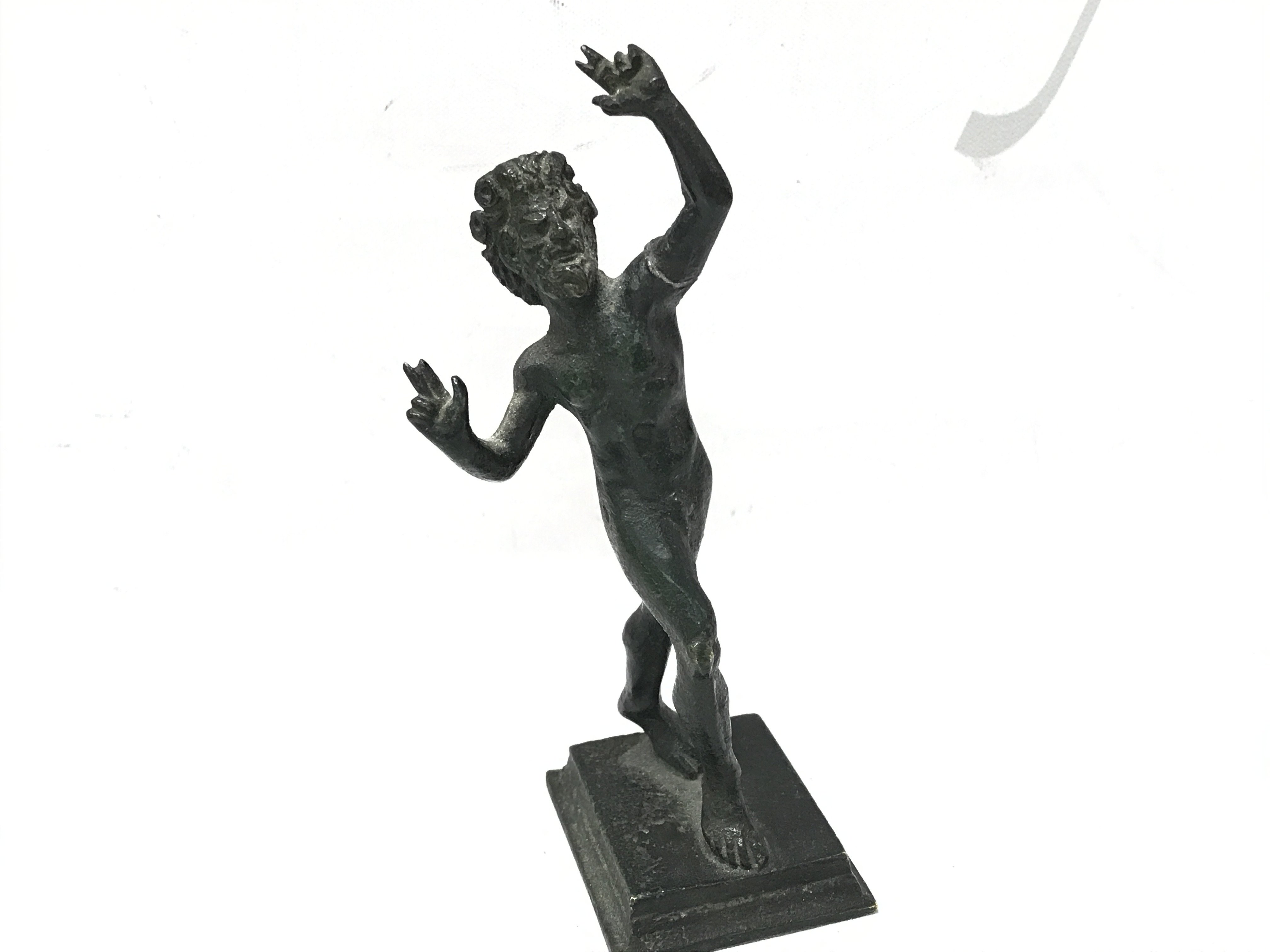 A 19th century small bronze Dancing Faun of Pompeii figure , 12cm tall, postage category A