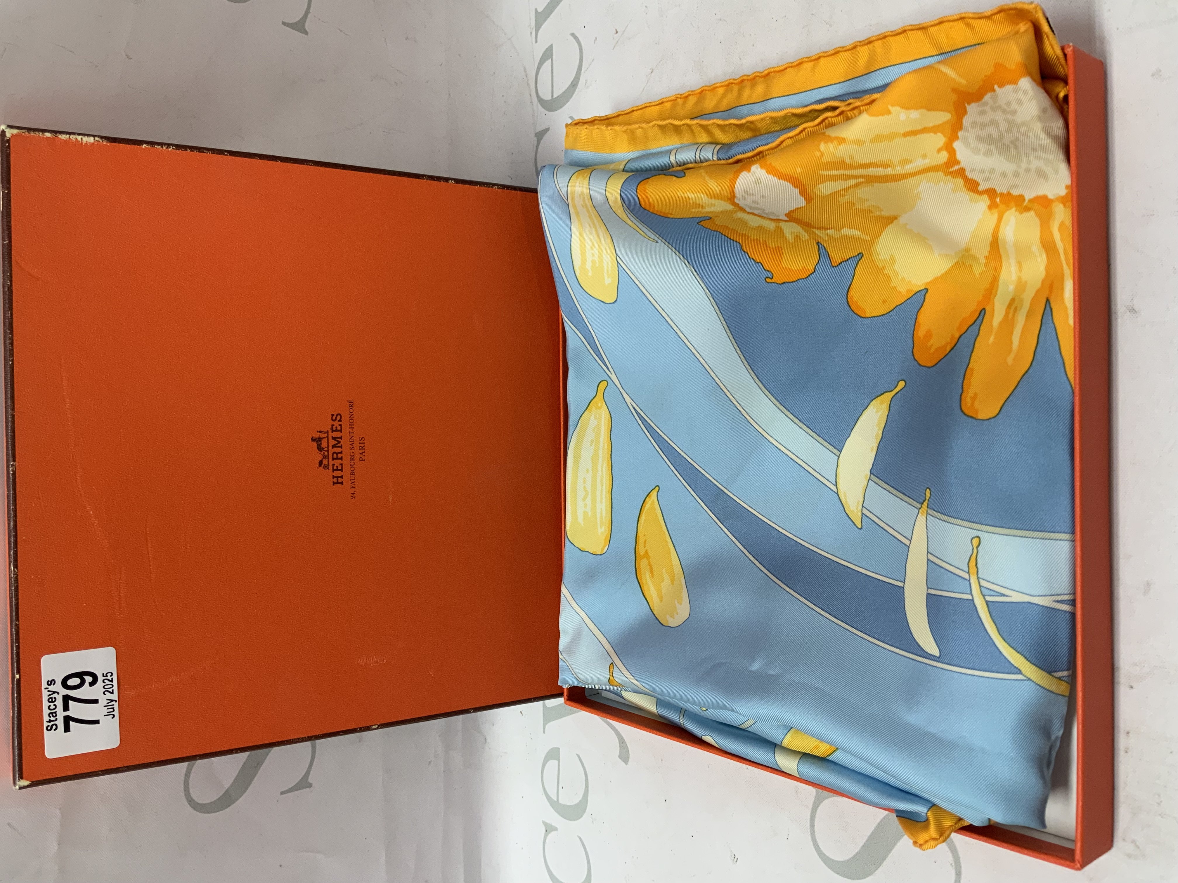 A Hermes silk scarf &lsquo;Au Gre Au Vent&rsquo; (to the whim of the wind).