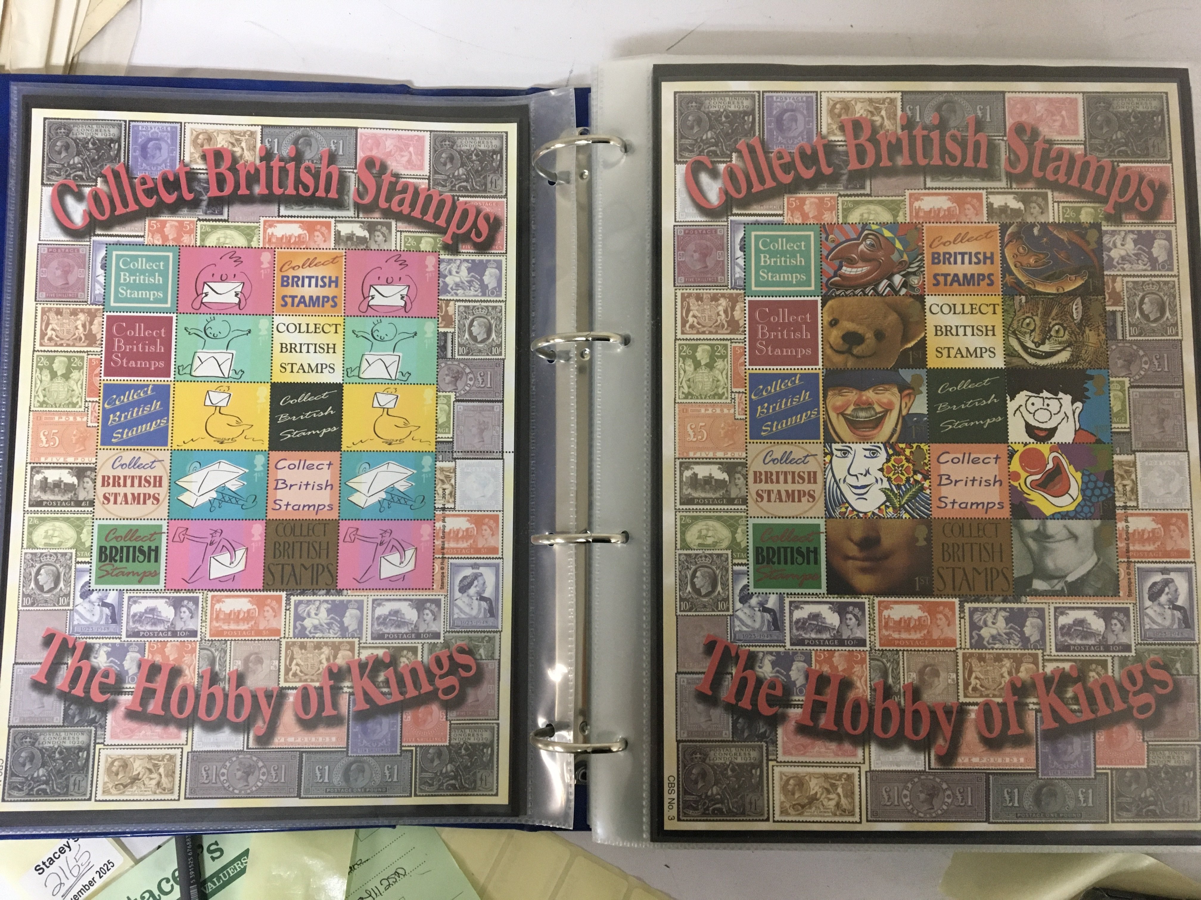 An album containing British including Isle of Man First class &#20132662751 and other denominations stamp sheets mainly ten stamps to a sheet approximately 50 sheets all unused mint condition.