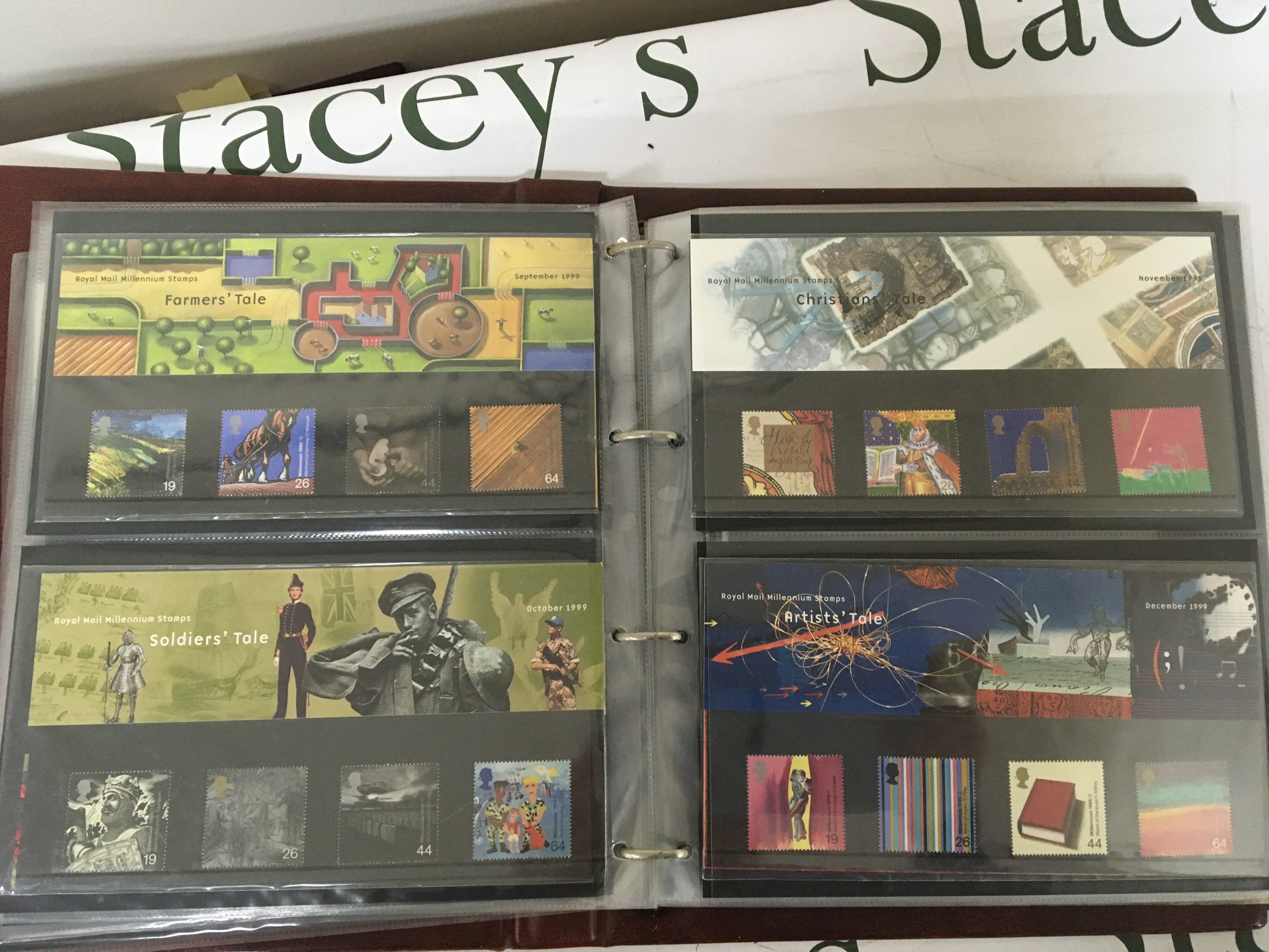 Seven albums of presentation packs including a few coin covers and high value unused Elizabeth II stamps well presented. (7)