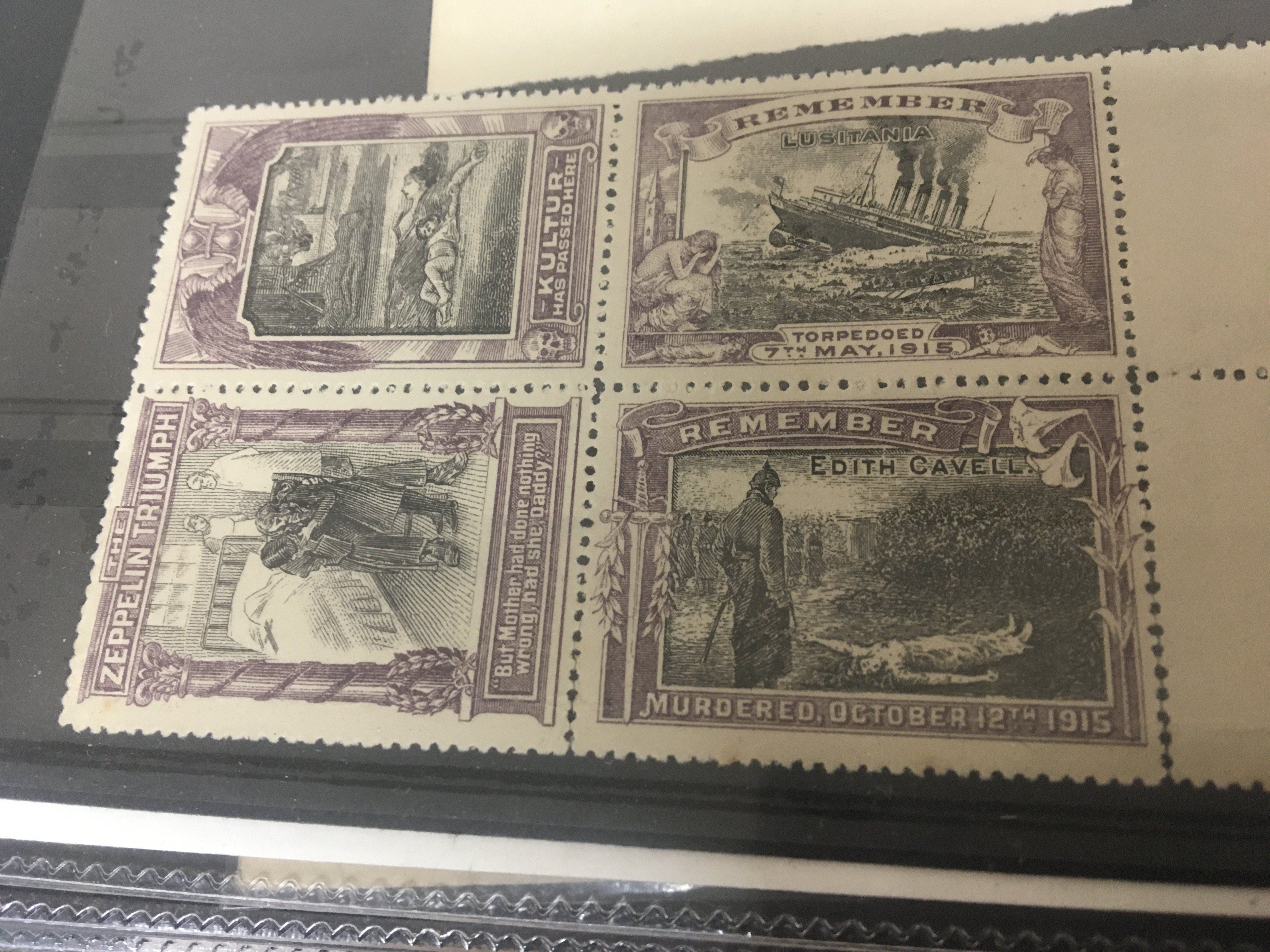 An album of stamps and first day covers including some signed covers unused blocks of stamps British Empire World Peace a block of remembrance stamps 1948 Olympics and others.