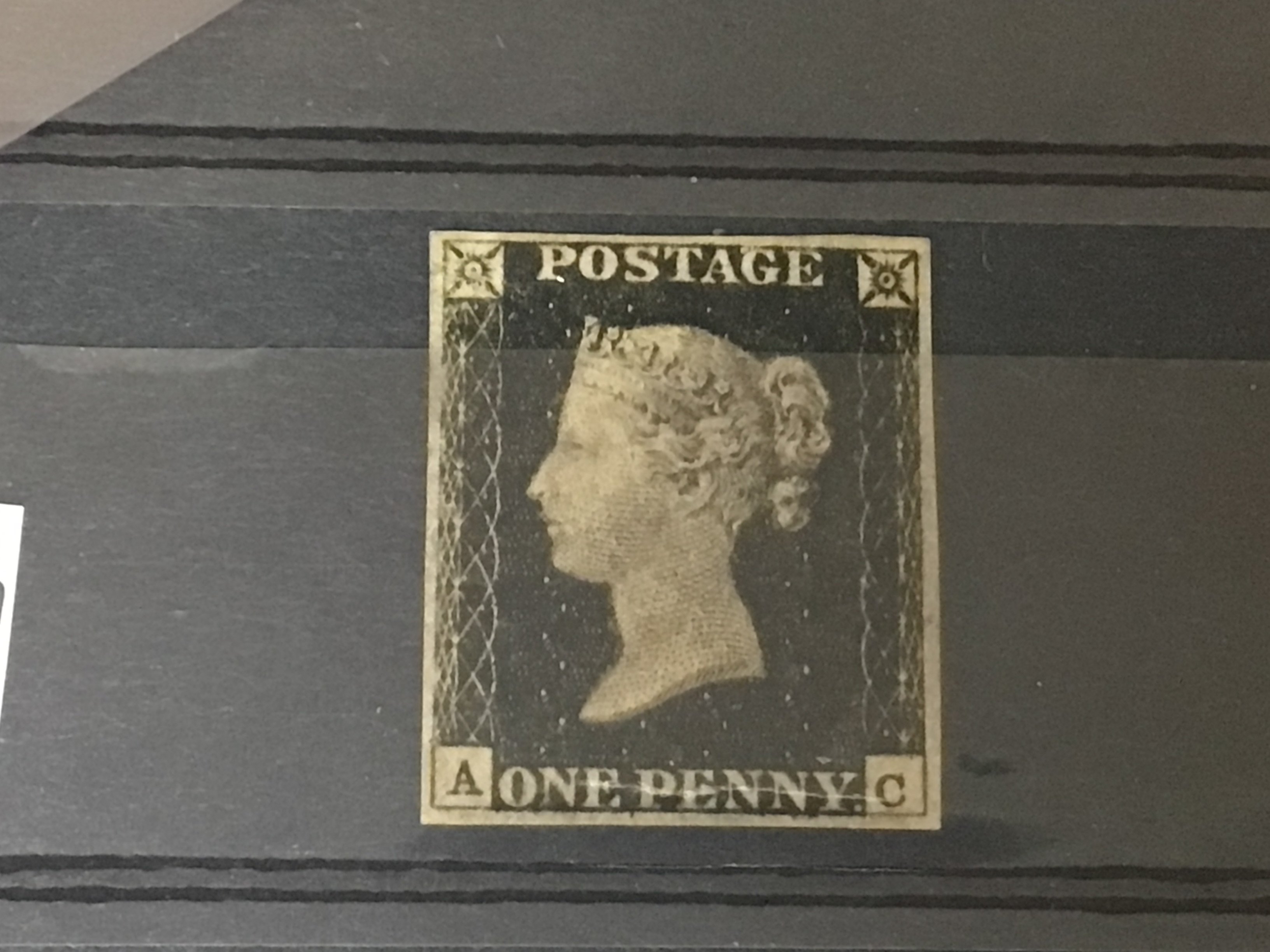 A very good example of 1840 Penny black stamp very good margin A-C.
