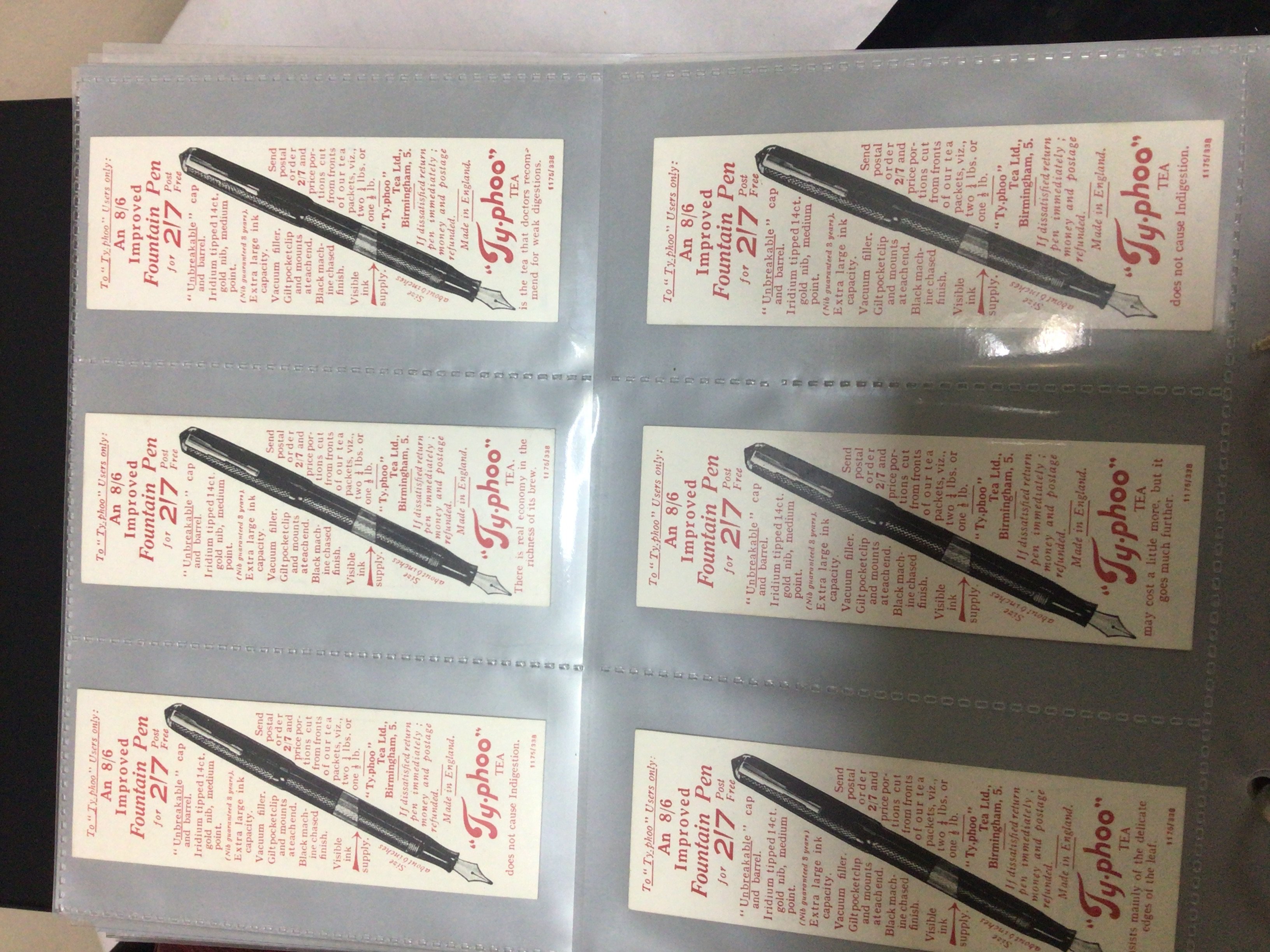 Five Albums containing Vintage cigarette cards Star Wars Tazos Vintage cigarette packets match box covers Vintage Typhoo tea cards pre-decimal and others. (5)