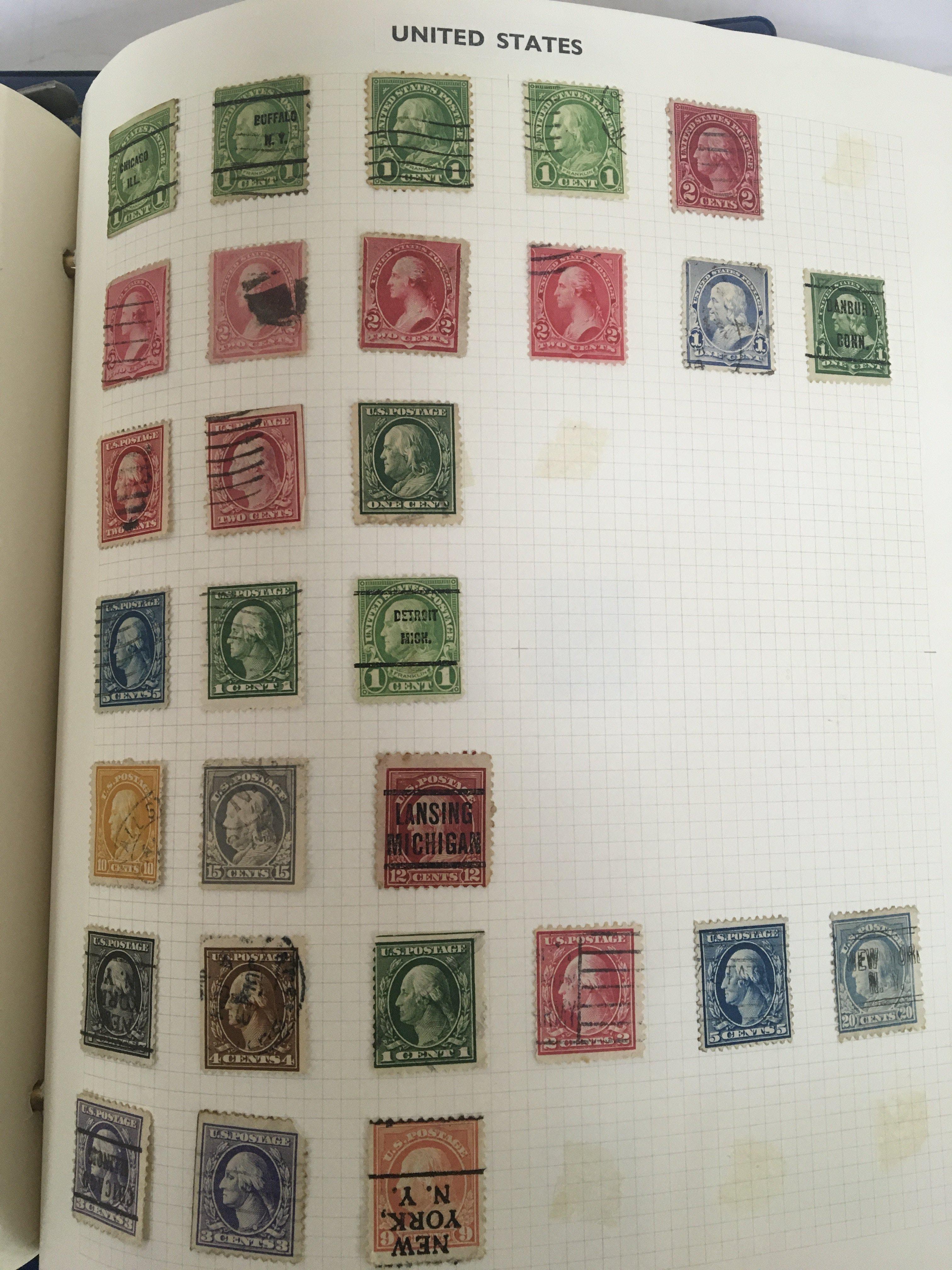Five albums containing world stamps including 19th century stamps mostly used. (5)