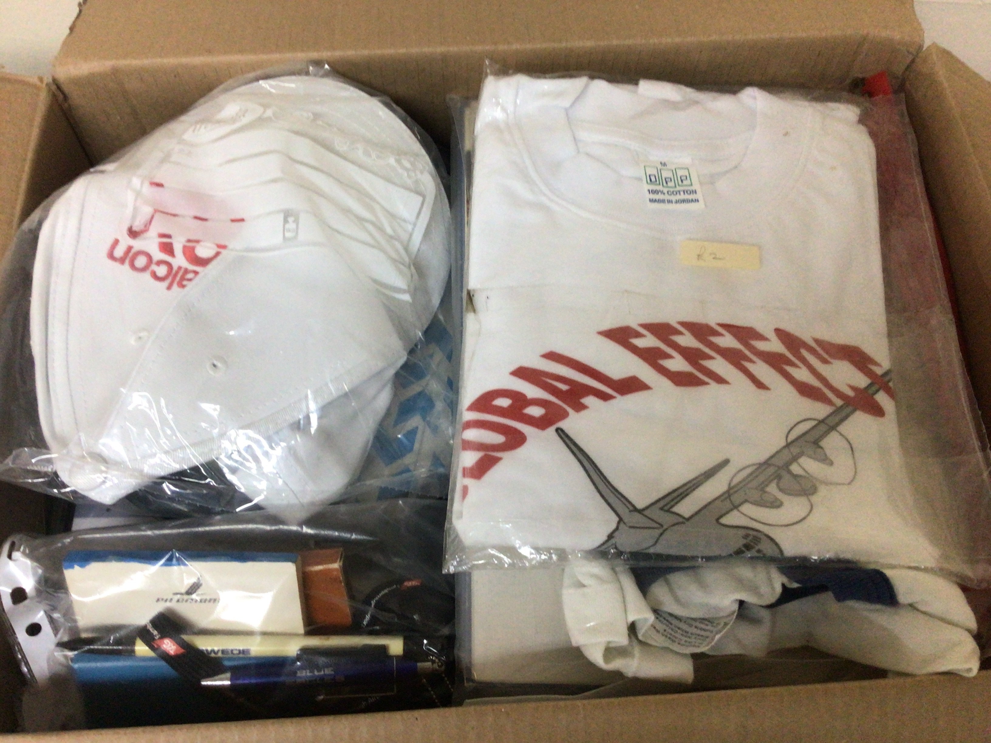 A box containing Civil Aviation memorabilia