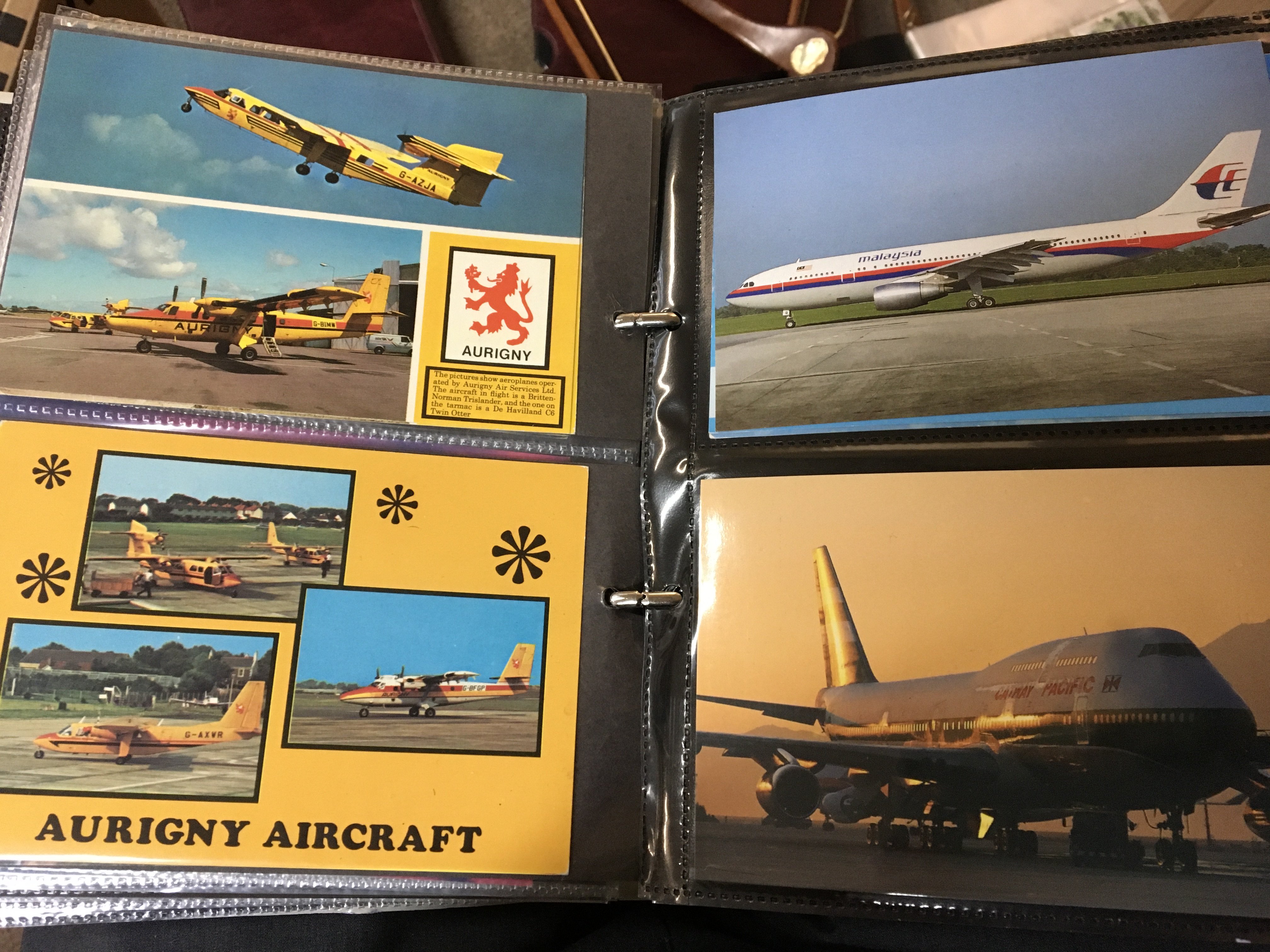A box containing an extensive collection of Aviation postcards mainly in well presented albums some loose cards photos of mainly civil aviation aircraft and other associated ephemera.