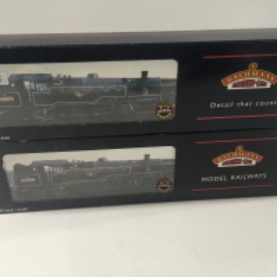 Two boxed model locomotives by Bachmann no.s 32356 and 32351 standard class 4 mt. BR lined black. 00 gauge