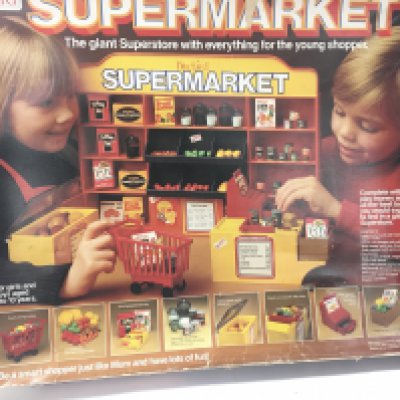 A boxed Supermarket playset by Bluebird