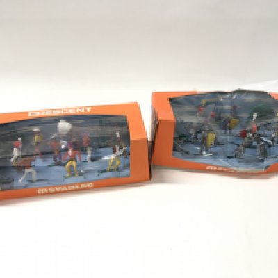 A box of crescent cowboys and Indians and a box of medieval knights (box is damaged) No reserve.