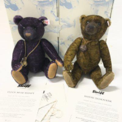 2 Boxed Steiff Bears With Certificates Monty and Dante. Limited Editions.