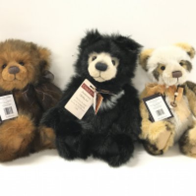 3 Charlie Bears. All Anniversary. William. Slothy Joe And Anna. All With Tags And Bags.
