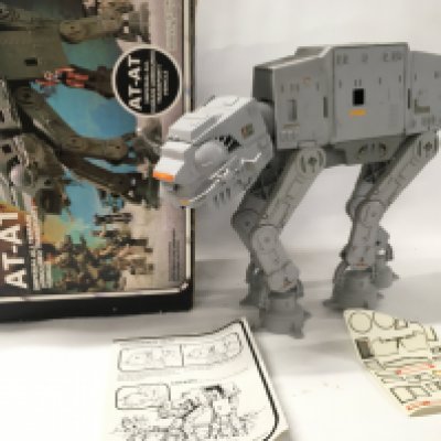 Star Wars vintage AT-AT vehicle in worn box.