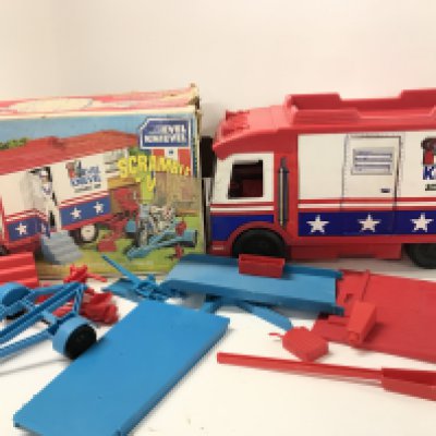 A Boxed Ideal Toys Evel Knivel Scramble Van.