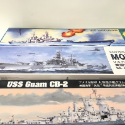 3x boxed model warship kits including Battleship USS WISCONSIN BB64 by Modelcraft. Started&hellip;. Battleship USS MONTANA by Very Fire&hellip;.Alaska Class Cruiser USS GUAM CB2 by Hobbyboss. No reserve (3)