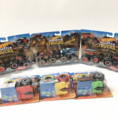 A collection of 6x unopened Hot Wheels Monster Trucks including 3x Demolition Doubles and 3x singles. 1:64 scale. No reserve