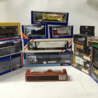 A collection in excess of 15 boxed model diecast vehicles mainly commercial. Manufacturers include Corgi..matchbox etc. no reserve