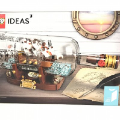 A Boxed Lego Ideas Ship In A Bottle #21313.