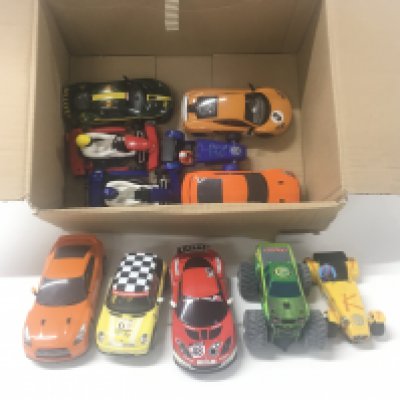 A collection of 11 Scalextric cars suitable for repair or spares.