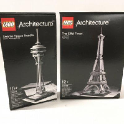 2x sealed boxed Lego Architecture sets includes # 21019 The Eiffel Tower. Plus # 21003 Seattle Space Needle. No reserve