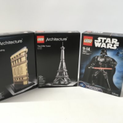 3x sealed boxed Lego sets including 2x ARCHITECTURE. # 21023 Flatiron Building &hellip;# 21019 The Eiffel Tower&hellip; also Star Wars # 75111 Darth Vader. No reserve