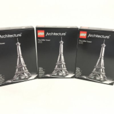 3 boxed and sealed Lego sets. Consisting of 3 Eiffel Tower 21019 sets. No reserve.