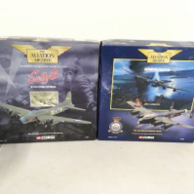 WITHDRAWN - Two Boxed Aviation Archive model aircraft by Corgi. Includes 48202 a B 17G Flying Fortress .Sally B. and 47304 a Avro Lancaster a Dam Busters Special Edition (2)