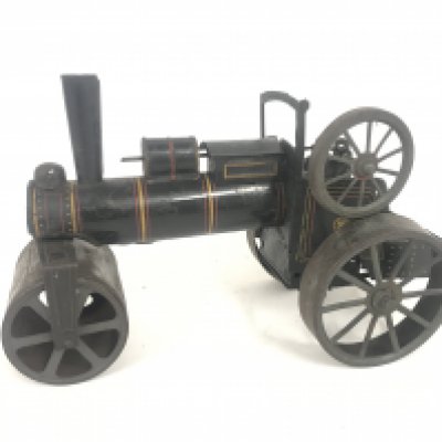 An Early 20th Century Tin Plate Clockwork Steam Roller by S. Gunthermann. Germany 1903.