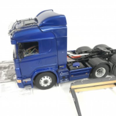 A Tamiya Scania R620 Remote Controlled Truck. With trailers. Comes With Instructions and Remote. No Reserve. This Lot Cannot be Posted.