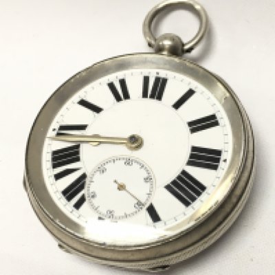 A silver hallmarked cased pocket watch , seen working. Postage category A