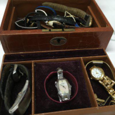 A box of watches including Accurist, Avia, Sekonda, Ingersoll . Postage category B- NO RESERVE