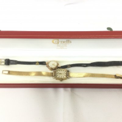 Two ladies watches including a gold cased example. Shipping category A.
