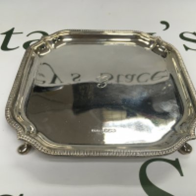 A small silver hallmarked tray.