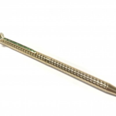 A S.T Dupont 14ct gold pen inset with diamonds and emerald stones. 27.6g total weight. Postage category A