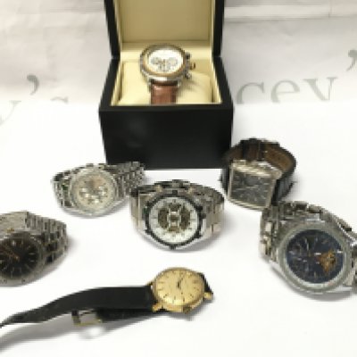 A collection of Gents watches Nautica, Caravelle, Limit. Postage category B