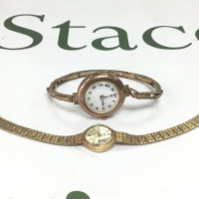 Two gold cased watches. Shipping category A.