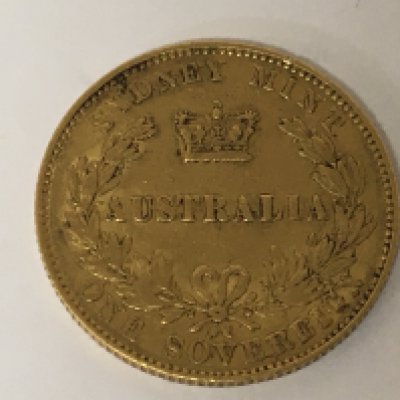 An Australian Sydney minted gold sovereign dated 1866