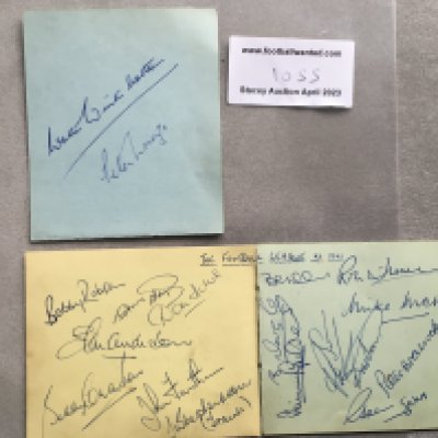 1961 England X1 Football Autographs 1961 Charity Shield: The Charity Shield was between Tottenham and an England X1 as Spurs had completed the double. The autographs of the England team are on two pages with a further signed by manager Walter Winterbottom and Peter Lorenzo. Two pages are signed by B Robson, B Charlton, Brabrook, McNeil, Flowers, Douglas, Howe Anderson, Haynes, Greaves, trainer Shepherdson, Smith, Swan, Hitchin and a few others.