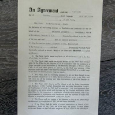 Charlton Athletic 1957/58 Football Contract: Issued and signed by Edward Robinson. Excellent.
