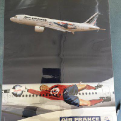 France 98 World Cup Advertising Poster: Excellent condition original poster sponsored by Air France measuring 61 x 81cm.