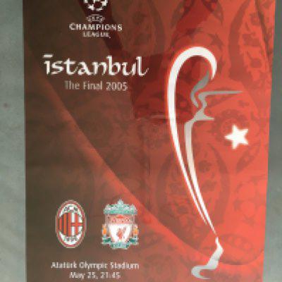 2005 Champions League Final Official Poster: Original 68 x 48cm Liverpool v AC Milan advertising poster from the famous match in Istanbul. Excellent.
