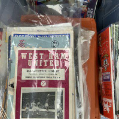 Manchester United Away Football Programmes: Large quantity from the 60s onwards in mainly good condition. Approximately 500 with instructions to sell. (3 boxes)
